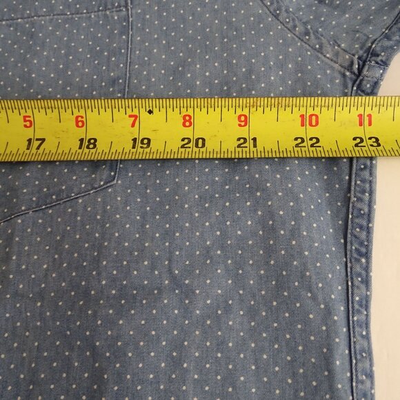 Uniqlo Blue Polka Dot Long Sleeve Button Down Collared Shirt Men Size L Chambray - Picture 9 of 12